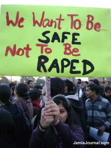 Students at India Gate protesting against the growing incidence of rape; Wednesday Dec. 19, 2012 (Photo: Khalid Jaleel)